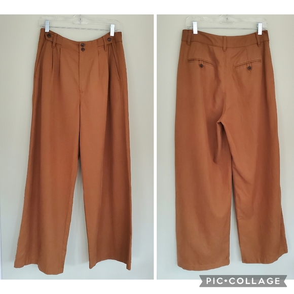 Madewell The Harlow Wide Leg Pants Acorn Brown NWT - Picture 6 of 13